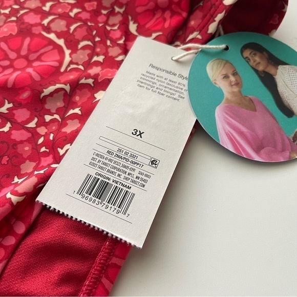 NEW Rhode Zinnia Floral High Rise Medium Coverage Bikini bottom red size 3X - Picture 11 of 13